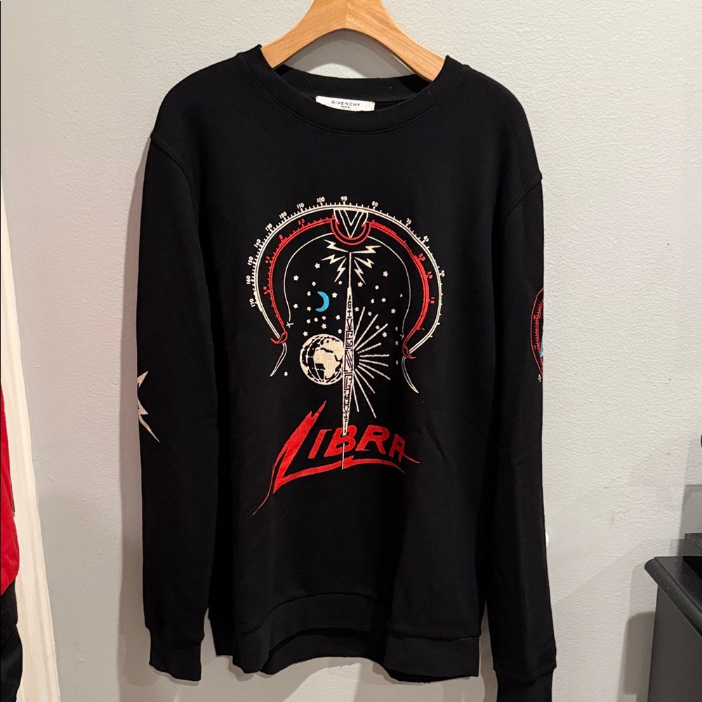 Givenchy Black Graphic Crewneck Sweater